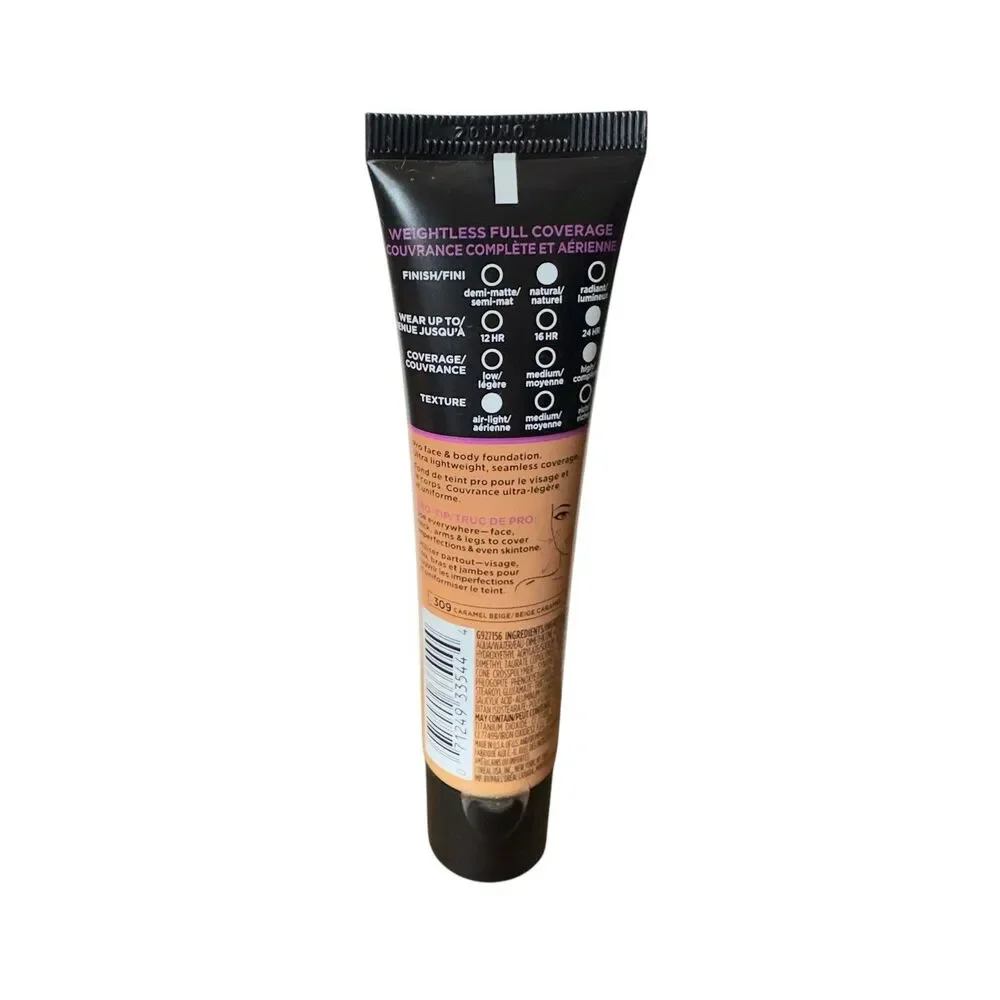 L'Oréal Infallible Total Cover Foundation 309 Caramel Beige 24hr Full Coverage